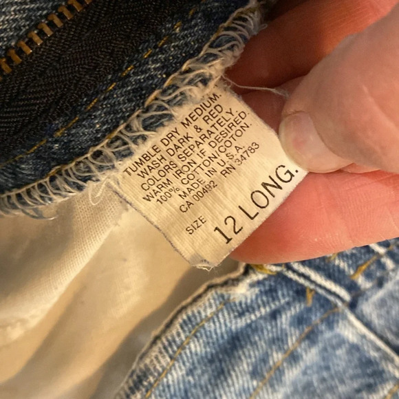 Vintage Lee High Waist 100% Cotton USA Made Jeans 12 - Picture 6 of 7